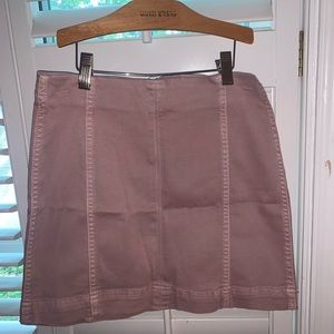 Pink denim skirt